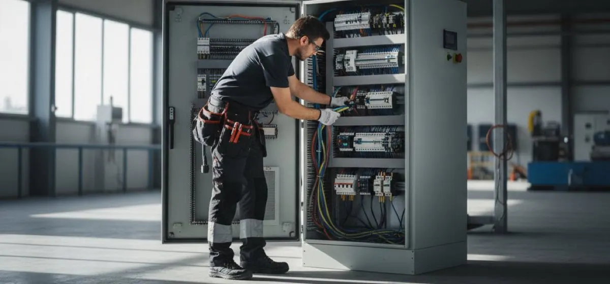 Elektroniker an einem Schaltschrank – Elektro & Energie