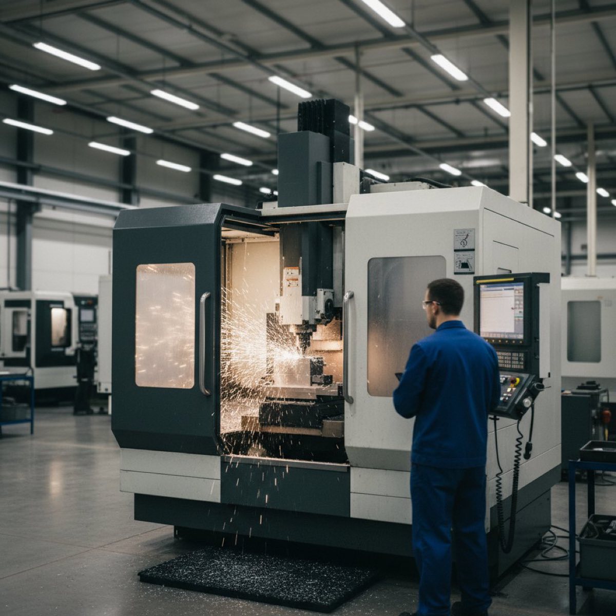 Facharbeiter an einer CNC-Maschine – Maschinen & Anlagen